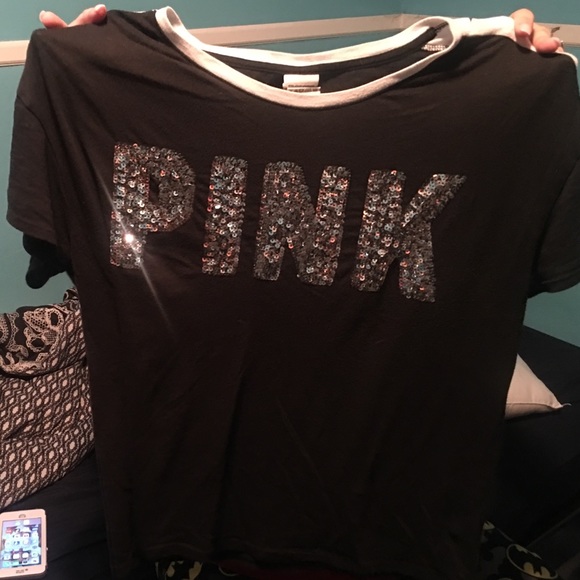 Pink glitter t shirt
