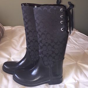 Black Coach rain boots