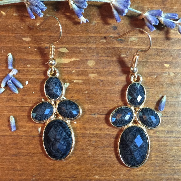 Charcoal Granite Chandelier Earrings!