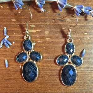 Charcoal Granite Chandelier Earrings!