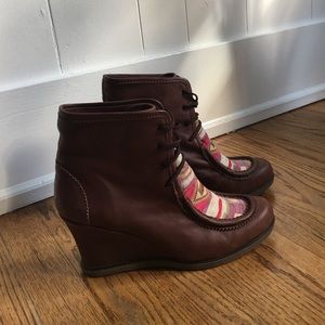 Brown Wedge Leather Mocassains