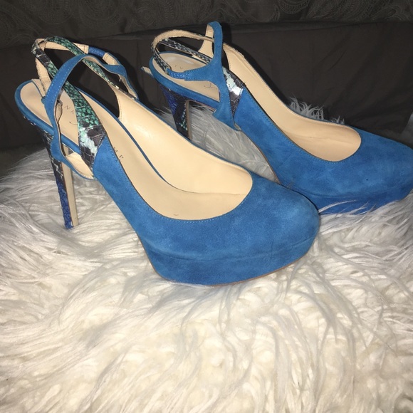 Ivanka trump blue suede heels size 10 NEW!