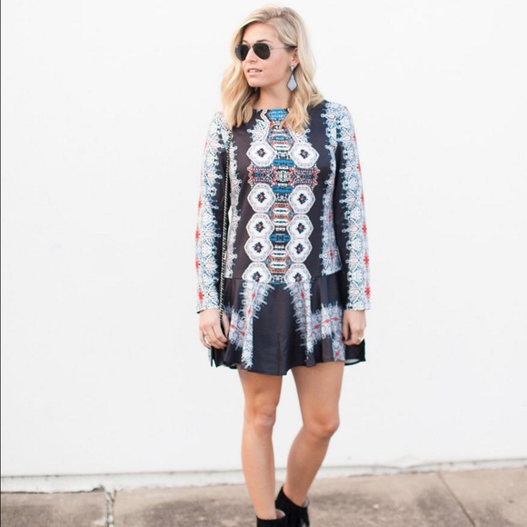shein Dresses & Skirts - Kaleidoscope print long sleeve open back dress shein Dresses & Skirts - Kaleidoscope print long sleeve open back dress