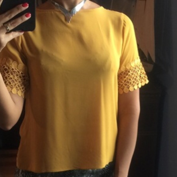 Yellow different office blouse - Picture 1 of 3