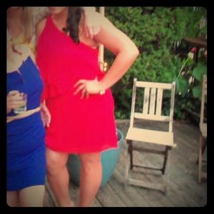 One-Shoulder Plisse Tier Dress