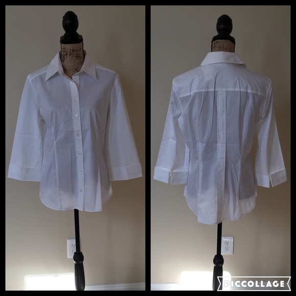 NWT White "NY & Company" Top Size L