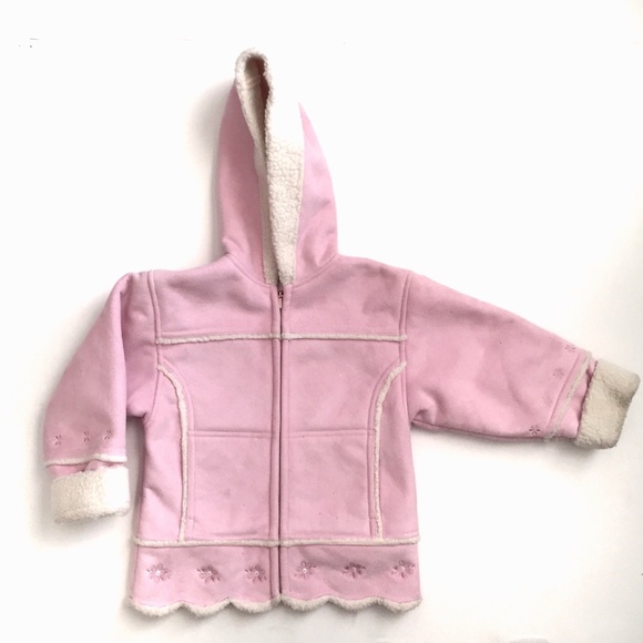 💕BEAUTIFUL PINK FAUX SHEARLING COAT