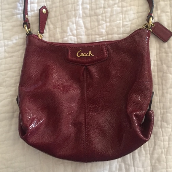 Patent leather Coach cross body bag