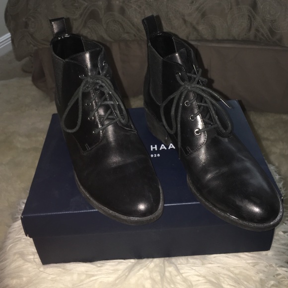Cole Haan size 10 leather booties. Worn once .