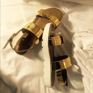 Aldo gold sandals