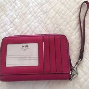 Coach pink wallet/wristlet new without tags