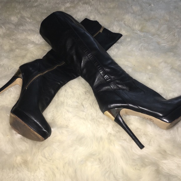 Michale Kors knee leather high heel boots size 10