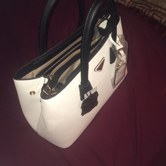 Saffiano leather medium satchel with ID tag