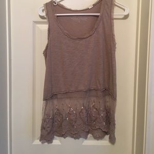 Tan threads 4 thought tank top