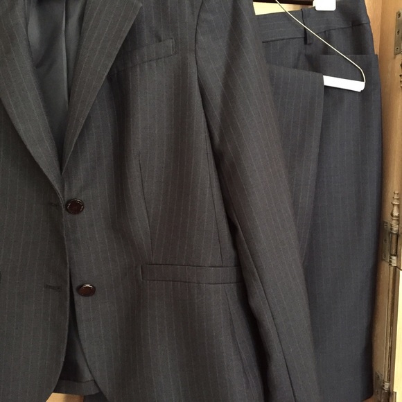 Calvin Klein Gray Suit with Pants & Skirt