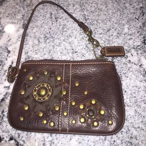 Brown coach wristlet