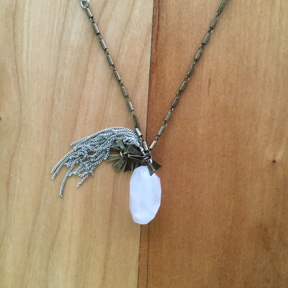 Banana Republic stone and tassel NWT necklace