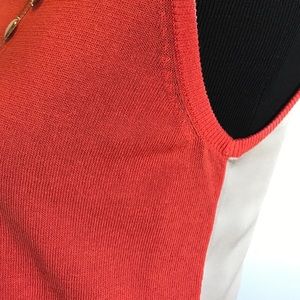 Ann Taylor Tops - Ann Taylor orange and beige color block knit top Ann Taylor Tops - Ann Taylor orange and beige color block knit top