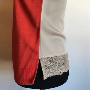 Ann Taylor Tops - Ann Taylor orange and beige color block knit top Ann Taylor Tops - Ann Taylor orange and beige color block knit top