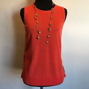 Ann Taylor Tops - Ann Taylor orange and beige color block knit top Ann Taylor Tops - Ann Taylor orange and beige color block knit top