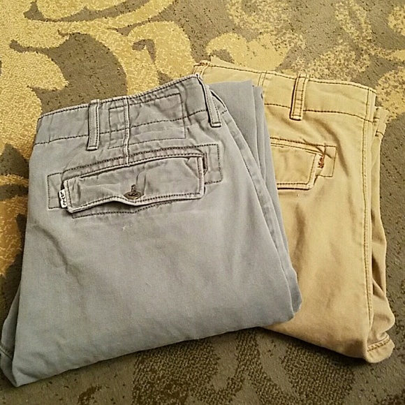 Levi's grey khaki/ tan khaki (2 pairs for $10)