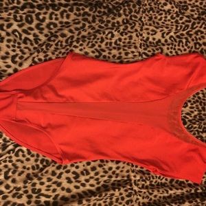 Red bodysuit mesh in the middle