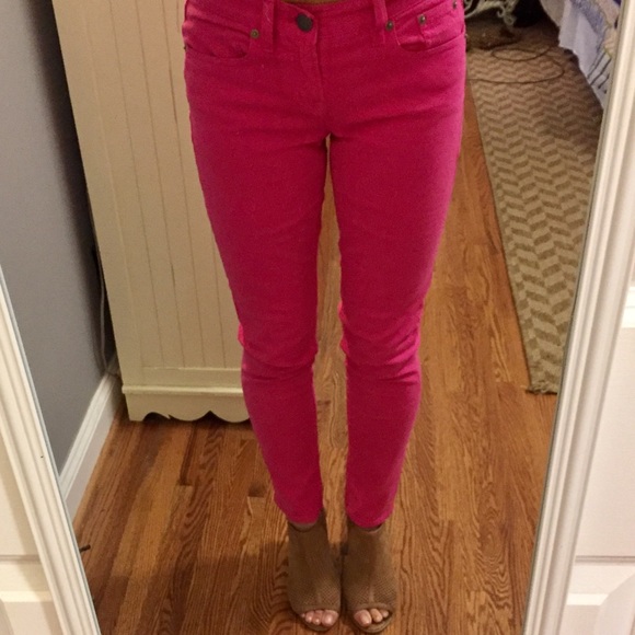 J.Crew Toothpick Jean in Garment-Dyed Twill - Pink