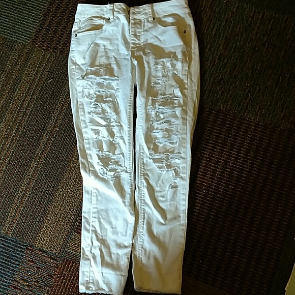 White ripped jeans