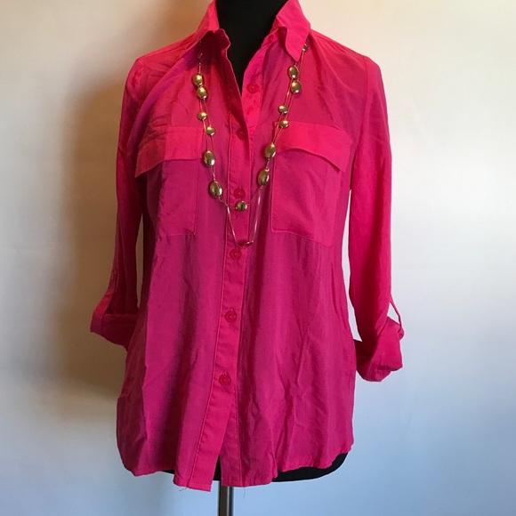DNA Couture Tops - DNA Couture portofino style hot pink blouse S DNA Couture Tops - DNA Couture portofino style hot pink blouse S