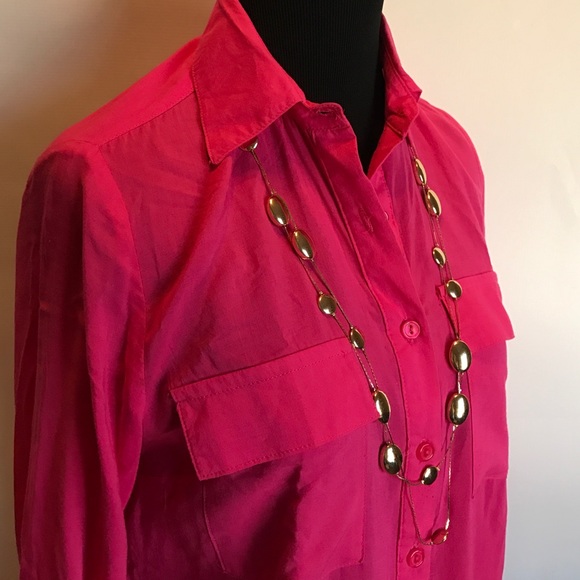 DNA Couture Tops - DNA Couture portofino style hot pink blouse S DNA Couture Tops - DNA Couture portofino style hot pink blouse S
