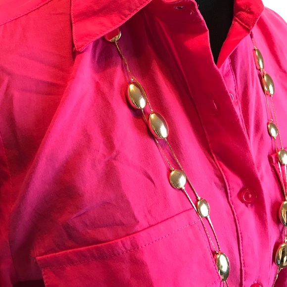 DNA Couture Tops - DNA Couture portofino style hot pink blouse S DNA Couture Tops - DNA Couture portofino style hot pink blouse S