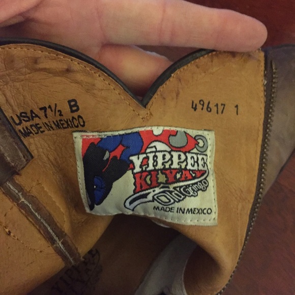 Old Gringo Yippee KiYay cowboy boots 7.5 tan brown - Picture 4 of 4