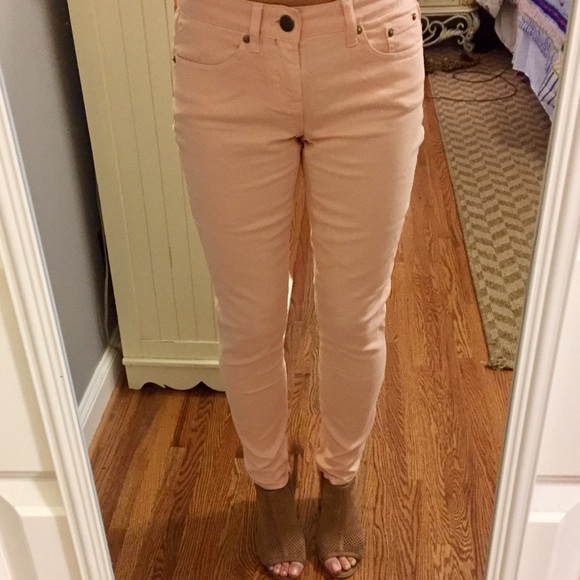 J.Crew Toothpick Jean in Garment-Dyed Twill - Pink