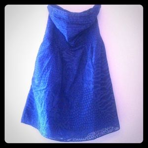 Express royal blue strapless dress