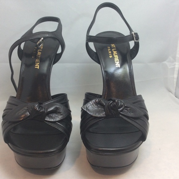 NIB YSL Leather Bianca Bow Sandal