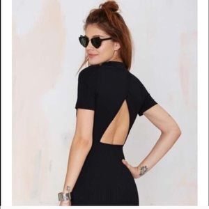Black dress with triangle cutout