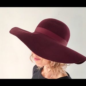 TOPSHOP Floppy Burgundy Hat