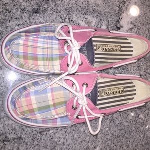 Sperry pastel plaid top-siders