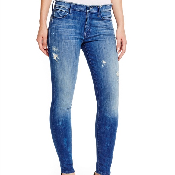 Mother Jeans "Double Fray Charmer Blue distressed"