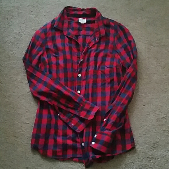 J.Crew Factory Red Plaid Flannel Shirt XS