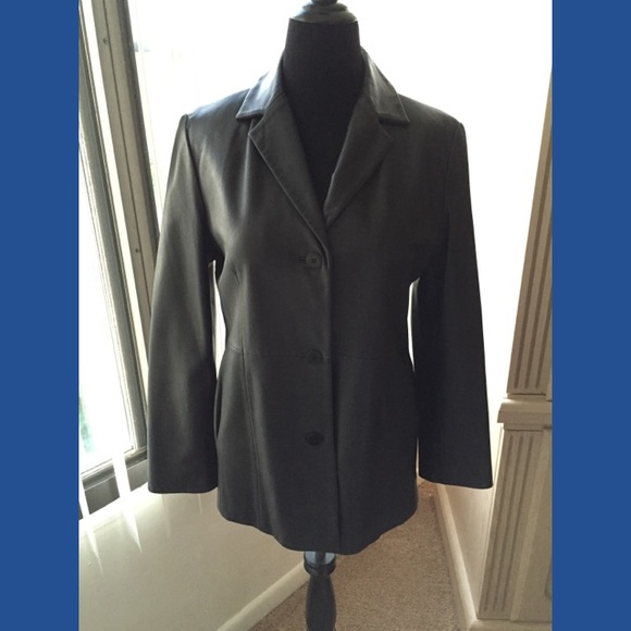 Genuine Leather Black Blazer Jacket