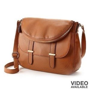 Faux Leather Messenger Bag