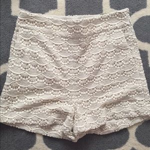 Express lace high waisted shorts NWT