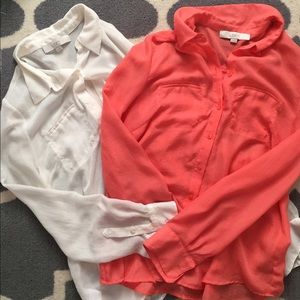 Pair of light LOFT button up shirts