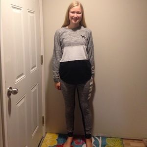 Pink sweatshirt and pants