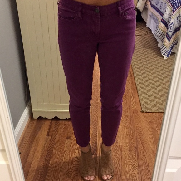 J.Crew Factory Toothpick Jean in Deep Purple