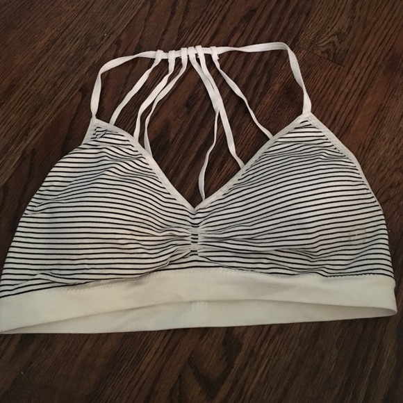 White with black stripes bra