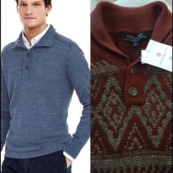Banana Republic Other - Banana Republic henley sweater Nwt Sz large