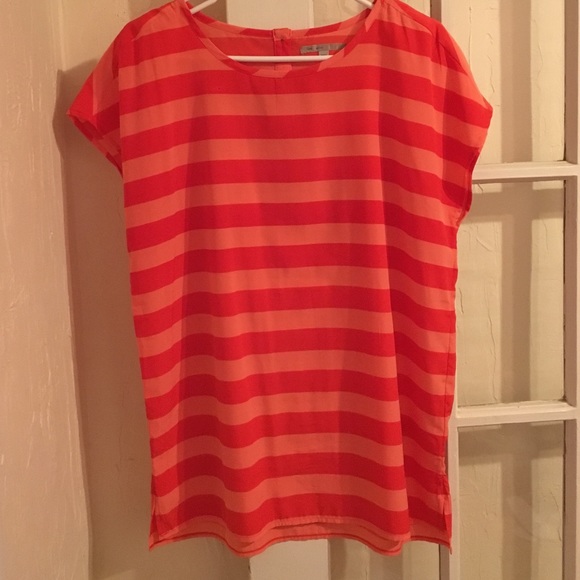 Orange and peach striped flowy top