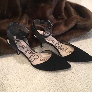 Sam Edelman black suede ankle strap